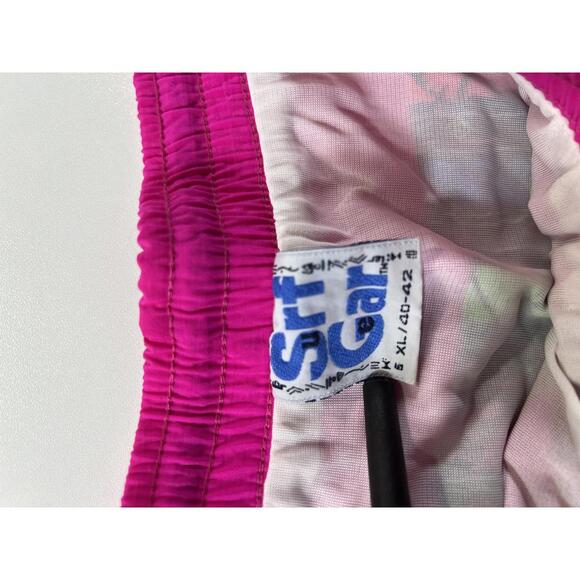 Vintage Pink Swim Shorts with Multicolour Patterned M - Picture 4 of 11